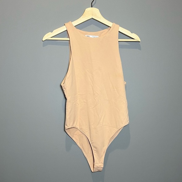 Zara Tan High Neck Bodysuit - Picture 1 of 3